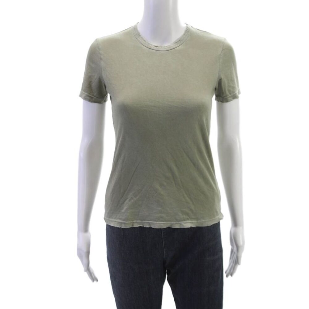 Cotton Citizen Women Basic T-Shirt Green Crew Neck Supima Cotton Size XS
